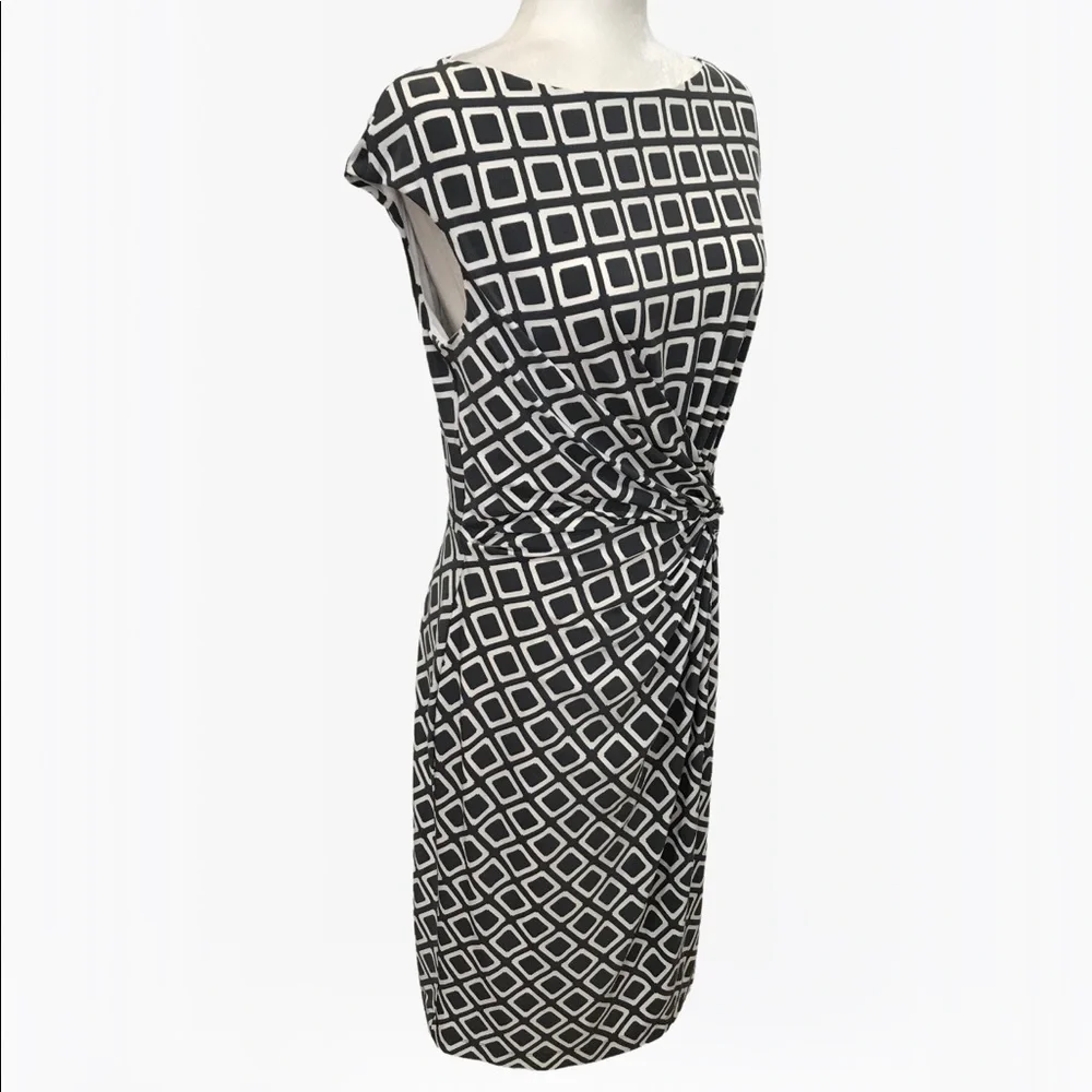 Ralph Lauren Sheath Geo Print Women’s Midi Dress - 10/12 - Picture 8 of 17